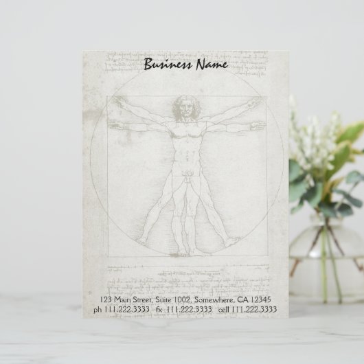 Leonardo da Vincis Vitruvianischer Mann Briefbogen (Stehend Vorderseite)