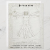 Leonardo da Vincis Vitruvianischer Mann Briefbogen (Vorne/Hinten)
