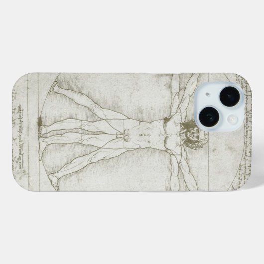 Leonardo da Vincis Vitruvianischer Mann Case-Mate iPhone Hülle (Rückseite (Horizontal))