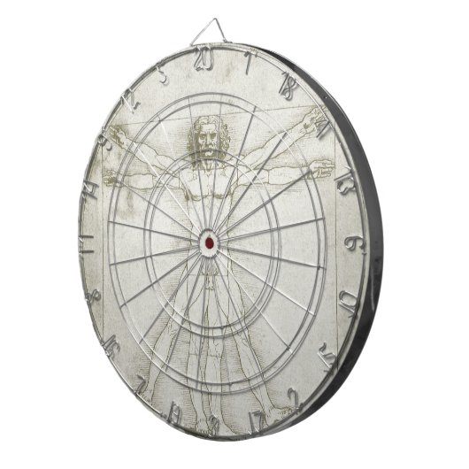 Leonardo da Vincis Vitruvianischer Mann Dartscheibe (Vorderseite rechts)