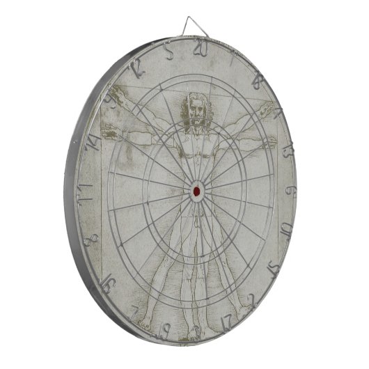 Leonardo da Vincis Vitruvianischer Mann Dartscheibe (Vorderseite Links)