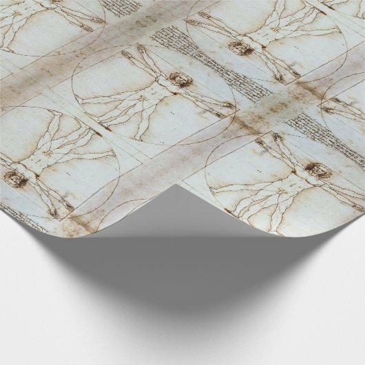 Leonardo da Vincis Vitruvianischer Mann Geschenkpapier (Ecke)