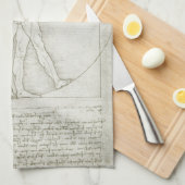 Leonardo da Vincis Vitruvianischer Mann Geschirrtuch (Viertel Falte)