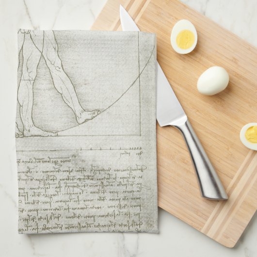 Leonardo da Vincis Vitruvianischer Mann Geschirrtuch (Viertel Falte)