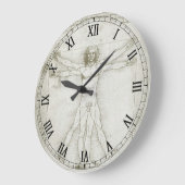 Leonardo da Vincis Vitruvianischer Mann Große Wanduhr (Winkel)
