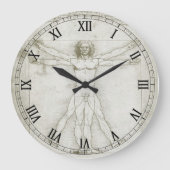 Leonardo da Vincis Vitruvianischer Mann Große Wanduhr (Vorderseite)