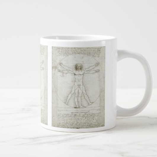 Leonardo da Vincis Vitruvianischer Mann Jumbo-Tasse (Rechts)