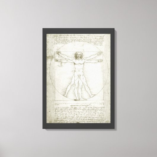 Leonardo da Vincis Vitruvianischer Mann Leinwanddruck (Vorderseite)