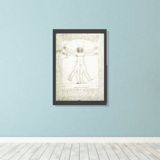 Leonardo da Vincis Vitruvianischer Mann Leinwanddruck (Insitu (Holzboden))