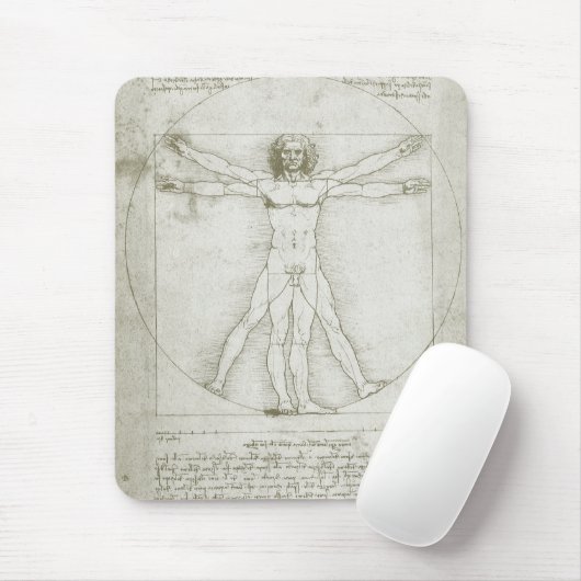 Leonardo da Vincis Vitruvianischer Mann Mousepad (Mit Mouse)