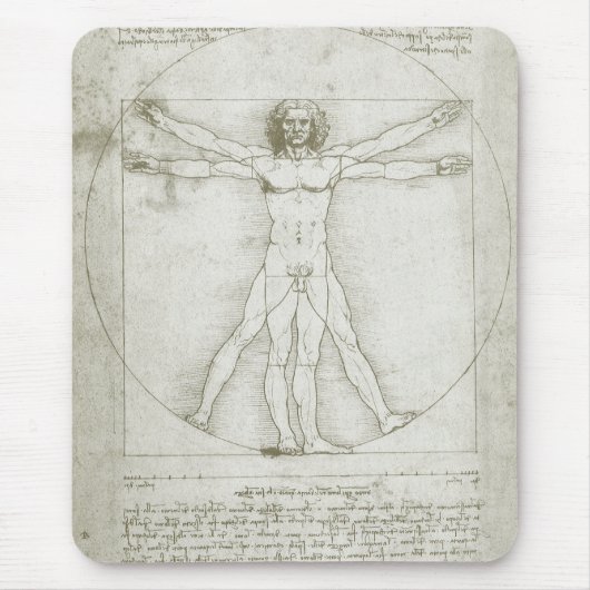 Leonardo da Vincis Vitruvianischer Mann Mousepad (Vorne)