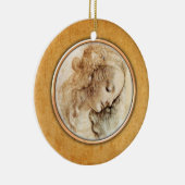 Leonardo da Vincis weibliche zeichnende Keramikornament (Rechts)