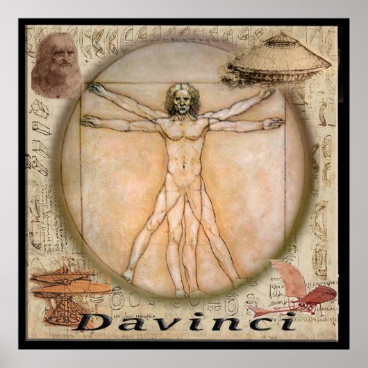 Leonardo Davinci Poster (Vorne)
