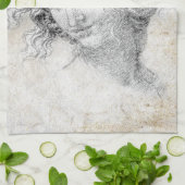 Leonardo DaVinci Sketch Leda Parchment Elegant Art Geschirrtuch (Gefaltet)