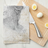 Leonardo DaVinci Sketch Leda Parchment Elegant Art Geschirrtuch (Viertel Falte)