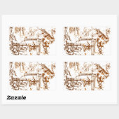 Leonardo DaVinci skizzierte Krankheitserreger Rechteckiger Aufkleber (Blatt)