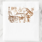 Leonardo DaVinci skizzierte Krankheitserreger Rechteckiger Aufkleber (Tasche)