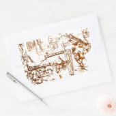 Leonardo DaVinci skizzierte Krankheitserreger Rechteckiger Aufkleber (Umschlag)