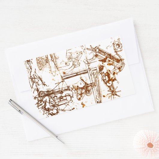 Leonardo DaVinci skizzierte Krankheitserreger Rechteckiger Aufkleber (Umschlag)