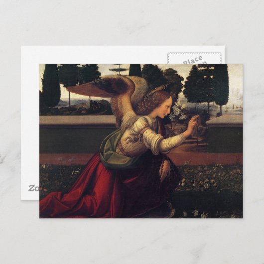 Leonardo DaVinci Verkündigung - Angel Postkarte (Vorne/Hinten)