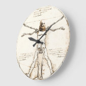 Leonardo DaVinci Vitruvian Clock Große Wanduhr (Winkel)