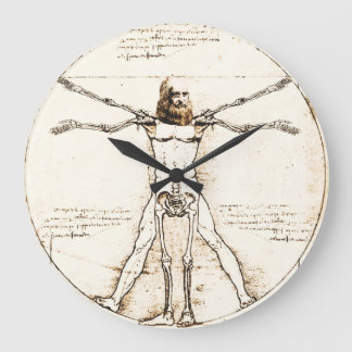 Leonardo DaVinci Vitruvian Clock Große Wanduhr