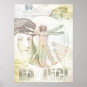 Leonardo DaVinci Vitruvian Man Collage Poster (Vorne)