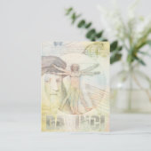 Leonardo DaVinci Vitruvian Man Collage Postkarte (Stehend Vorderseite)