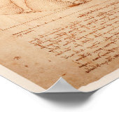 Leonardo de Vinci Zeichnend Poster (Ecke)