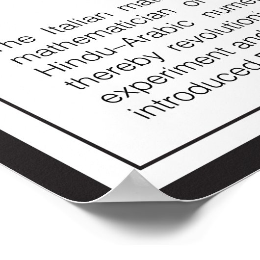 Leonardo Fibonacci Poster (Ecke)