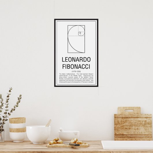 Leonardo Fibonacci Poster (Küche)