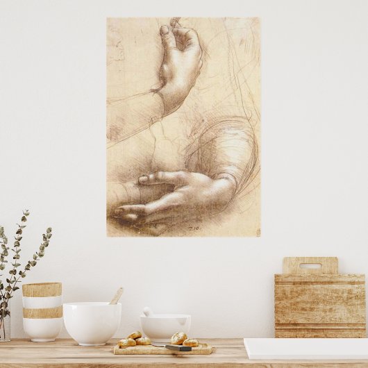 LEONARDO Leonardo da Vinci HANDS Handstudie Poster (Küche)