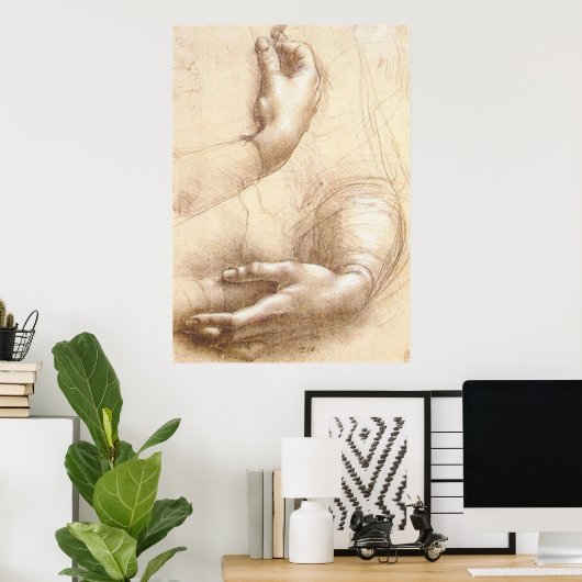 LEONARDO Leonardo da Vinci HANDS Handstudie Poster (Heimbüro)