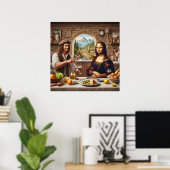 Leonardo macht Abendessen in Mona Lisa Poster (Heimbüro)