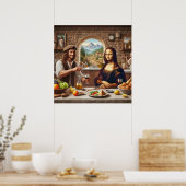 Leonardo macht Abendessen in Mona Lisa Poster (Küche)