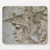 Leonardo’s Helmbewehrter Krieger  Mousepad (Vorne)