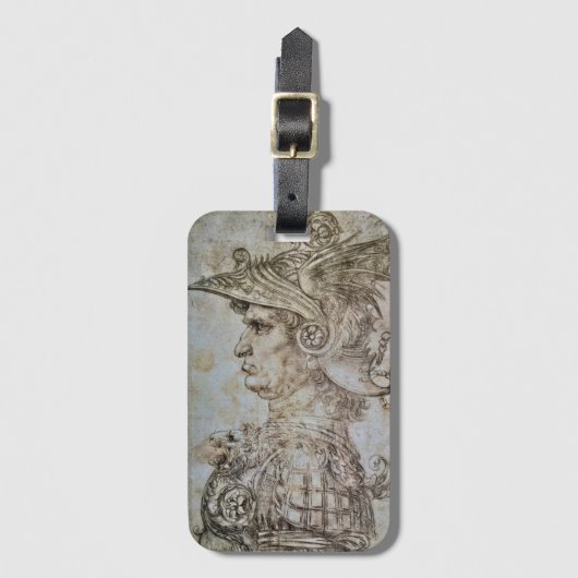 Leonardo’s Helmeted Warrior Gepäckanhänger (Vorderseite Vertikal)