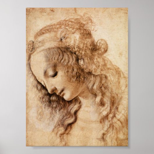 Leonardo Sketch von einem Frauenkopf Poster (Vorne)