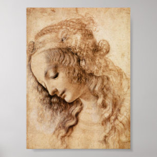 LEONARDO-Skizze des Kopfes einer Frau Poster