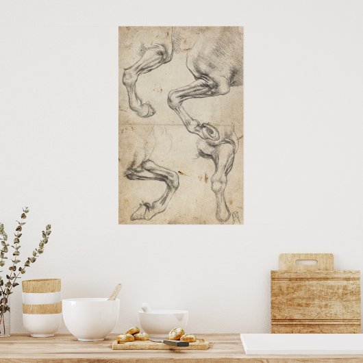 Leonardo Study For Horse Legs Poster (Küche)