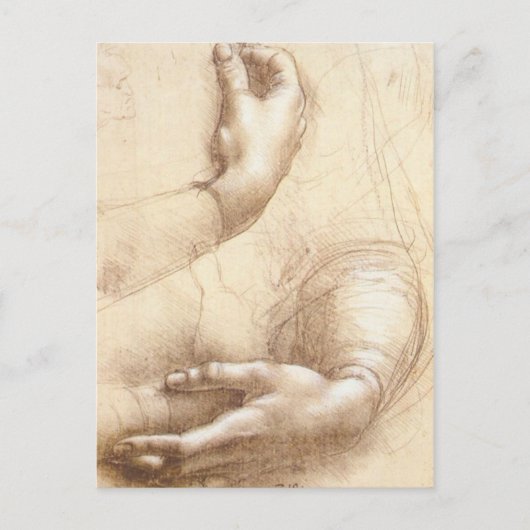 Leonardo-Study-of-hand Postcard Postkarte (Vorderseite)