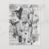 Leonardo Vinci- Anatomische Studien (Kehlkopf & Be Postkarte (Vorderseite)
