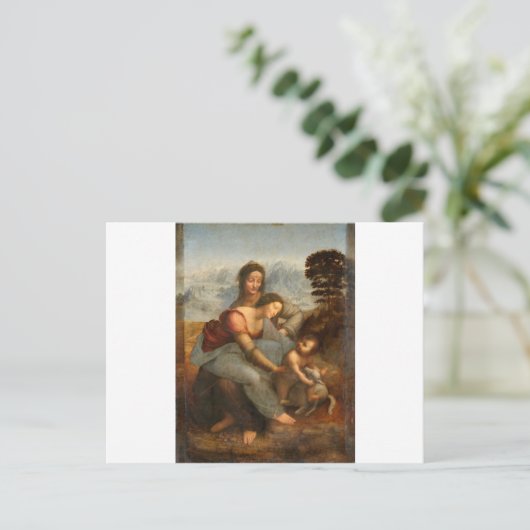 Leonardo Vinci - Die Jungfrau und das Kind mit St. Postkarte (Stehend Vorderseite)