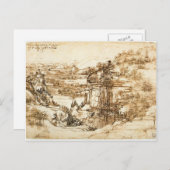 Leonardo Vinci - Landschaft zeichnend für Santa Ma Postkarte (Vorne/Hinten)