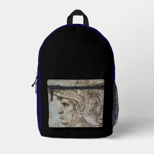 Leonardos behelmter Krieger Bedruckter Rucksack (Vorderseite)