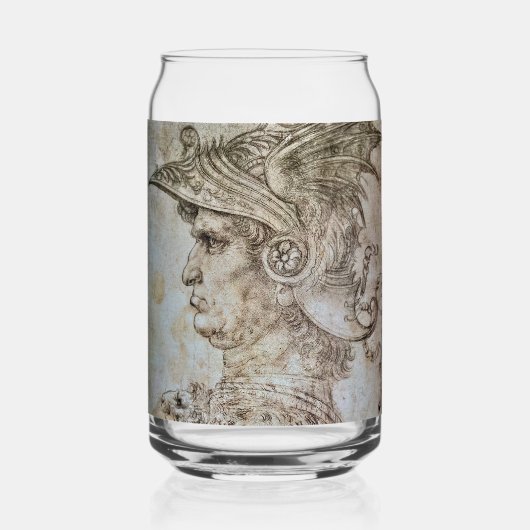 Leonardo's Helmeted Warrior Beer Can Dosenglas (Vorderseite)