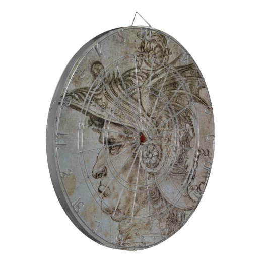 Leonardo's Helmeted Warrior Dartboard Dartscheibe (Vorderseite Links)