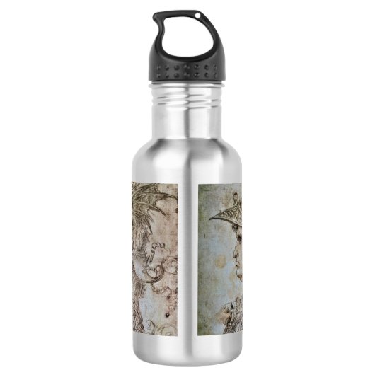Leonardo's Helmeted Warrior Edelstahlflasche (Rückseite)