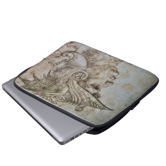 Leonardo's Helmeted Warrior Electronics Bag Laptopschutzhülle (Vorne Knopf)