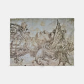 Leonardo's Helmeted Warrior Fleece Blanket (Vorderseite (Horizontal))